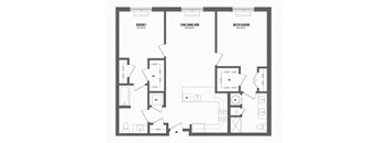 2 bed 2 bath floor plan K at The Enclave, Jersey City, NJ