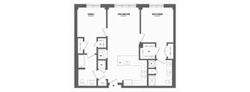 2 bed 2 bath floor plan I at The Enclave, Jersey City, NJ
