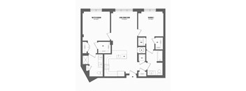 2 bed 2 bath floor plan L at The Enclave, Jersey City