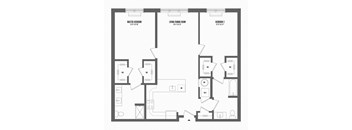 2 bed 2 bath floor plan P at The Enclave, Jersey City, NJ