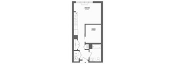 Studio 1 bath floor plan at The Enclave, Jersey City, New Jersey