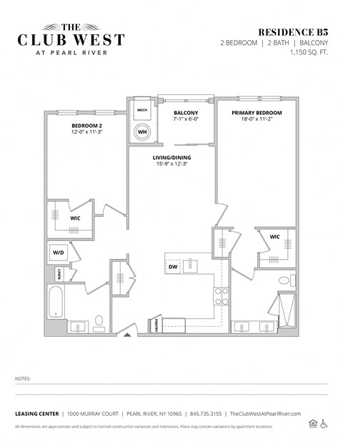 B5 Floorplan at The Club West at Pearl River, Pearl River
