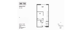 Studio 1 bathroom floor plan J at One Ten Apartments, Jersey City