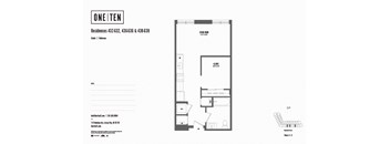 Studio 1 bathroom floor plan K at One Ten Apartments, Jersey City , New Jersey