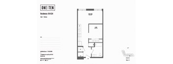 Studio 1 bath floor plan Q at One Ten Apartments, Jersey City , NJ, 07310