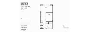 Studio 1 bathroom floor plan Lat One Ten Apartments, New Jersey