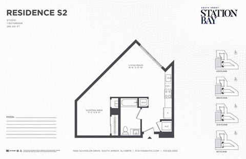 S2 Floor Plan at Station Bay, South Amboy, NJ