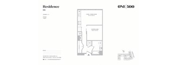 Studio Floor Plan at One500, Teaneck, NJ, 07666