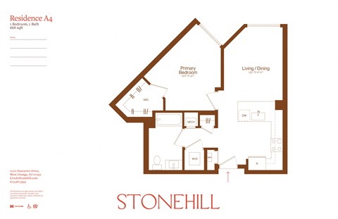 the floor plan of stonehill apartments