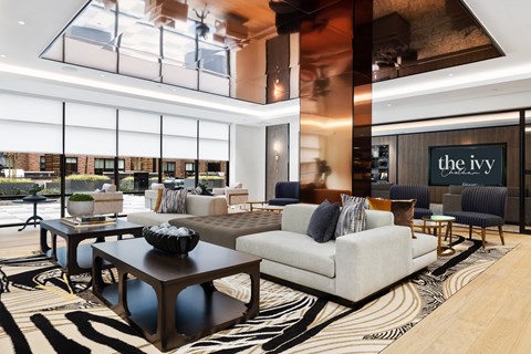the lobby of the ivy hotel is shown in this rendering at The Ivy, Chatham, NJ