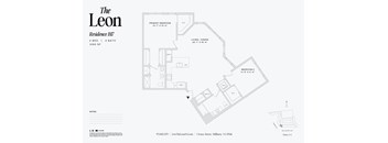 2 bed 2 bathroom floorplan with walk-in closet at The Leon Apartments, Millburn, NJ 07041