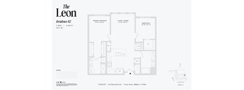 2 bed two bathroom floorplan with walk-in closet at The Leon Apartments, Millburn, 07041