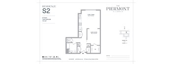 A floor plan for a residence labeled S2 at The Piermont Millennium.