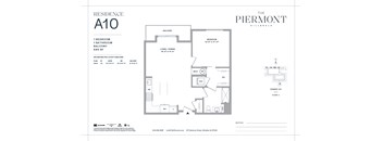 A black and white image of a floor plan for a residence named A10 at The Piermont.