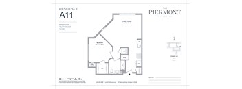 A floor plan for a residence labeled A11 at The Piermont.