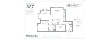 One bedroom one bathroom floorplan with den at The Piermont Apartments, New Jersey, 07642