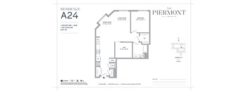 1 bed 1 bath floorplan with den at The Piermont Apartments, Hillsdale, NJ 07642