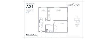 One bedroom 1 bath floorplan with den at The Piermont Apartments, Hillsdale, NJ
