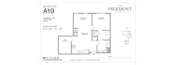 A black and white image of a floor plan for a residence named A19 at The Piermont Villas.