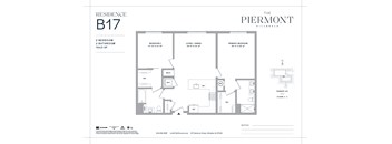 2 bed 2 bath floorplan with walk-in closet at The Piermont Apartments, Hillsdale, New Jersey