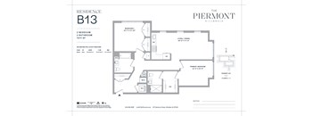 A floor plan for a residence labeled B13 at The Piermont.