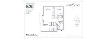 2 bed two bath floorplan with balcony at The Piermont Apartments, New Jersey, 07642