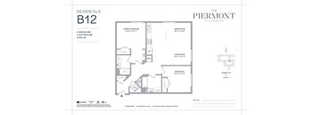 Two bedroom 2 bath floorplan with balcony at The Piermont Apartments, Hillsdale, NJ 07642