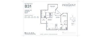 A floor plan for a residence labeled B31 at The Piermont.