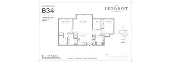 A floor plan for a residence labeled B34 at The Piermont.