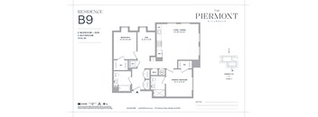 Two bedroom 2 bath floorplan with den at The Piermont Apartments, New Jersey