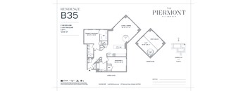 A floor plan for a residence labeled B35 at The Piermont.