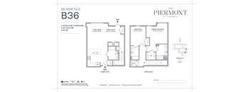 A floor plan for a 2 bedroom townhome at The Piermont.