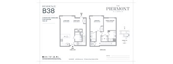 A floor plan for a two bedroom townhouse at The Piermont.