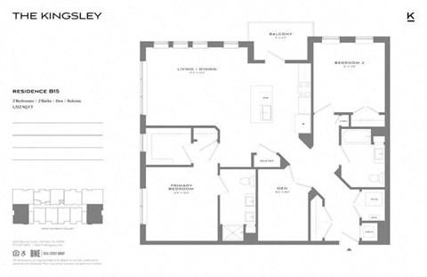B15 Floor Plan at The Kingsley, New Jersey