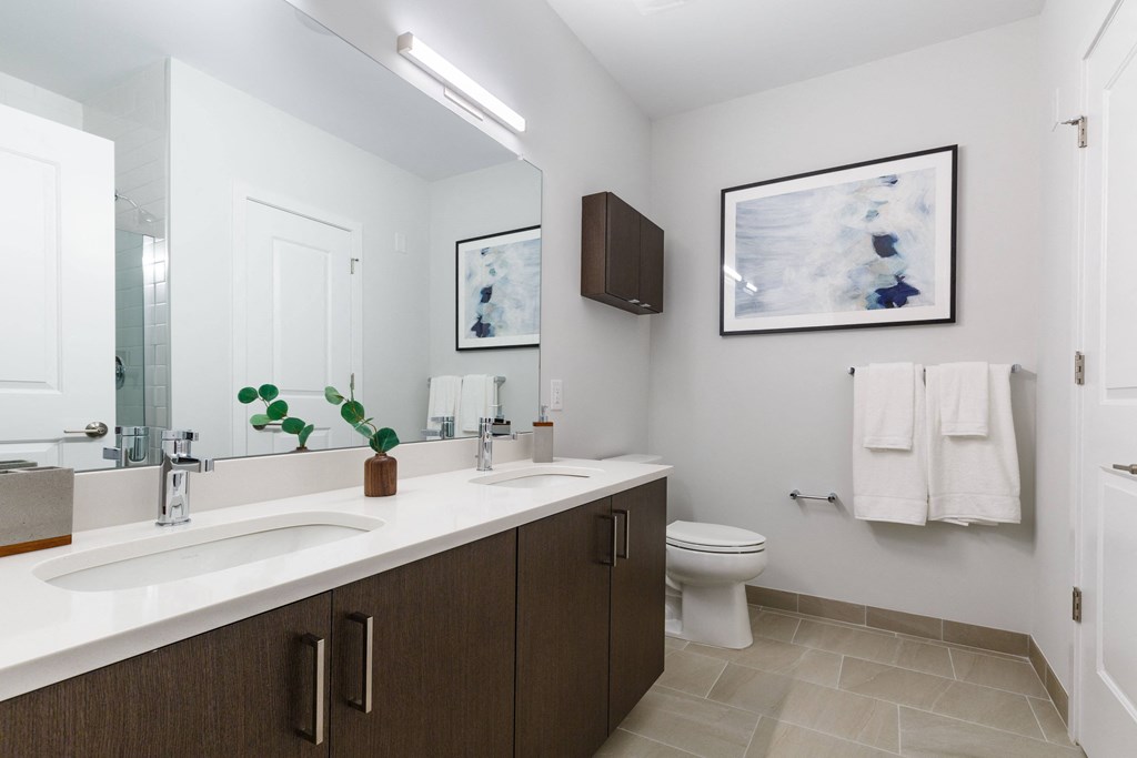 Bathroom interiors at 99 Bridge, Old Bridge, New Jersey