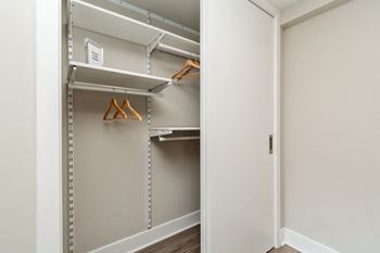 a walk in closet at Carver and Slowe Apartments, Washington, 20001