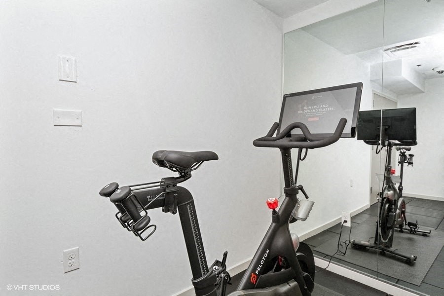 a room with two bikes and a treadmill at Carver and Slowe Apartments, Washington, 20001