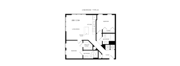 2C Floor Plan at Canvas, Hyattsville Maryland