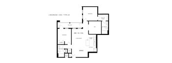 2H Floor Plan at Canvas, Hyattsville, 20781