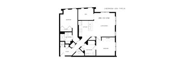 2K Floor Plan at Canvas, Hyattsville