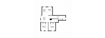 a floor plan of a house with a staircase
