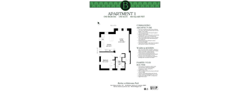 the floor plan of apartment 1 on thebernard oneonta apt building
