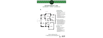 401 Floor plan with details of finishes