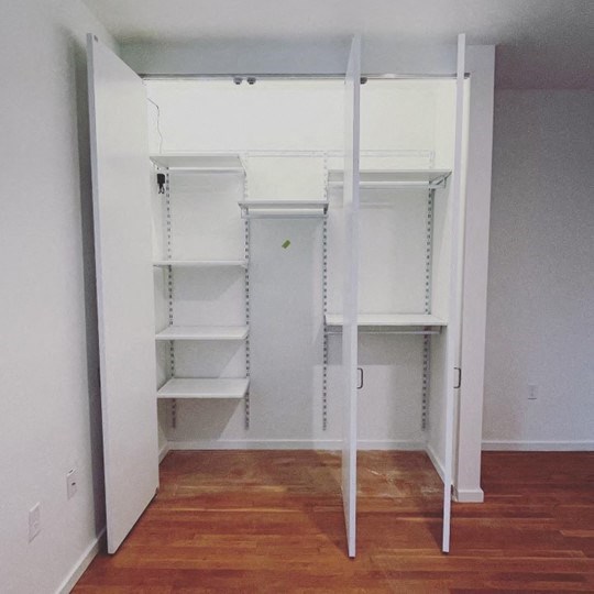 Fully customizable track closet system