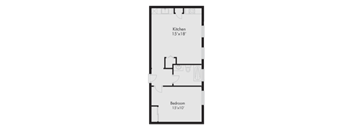 the floor plan of a bedroom apartment