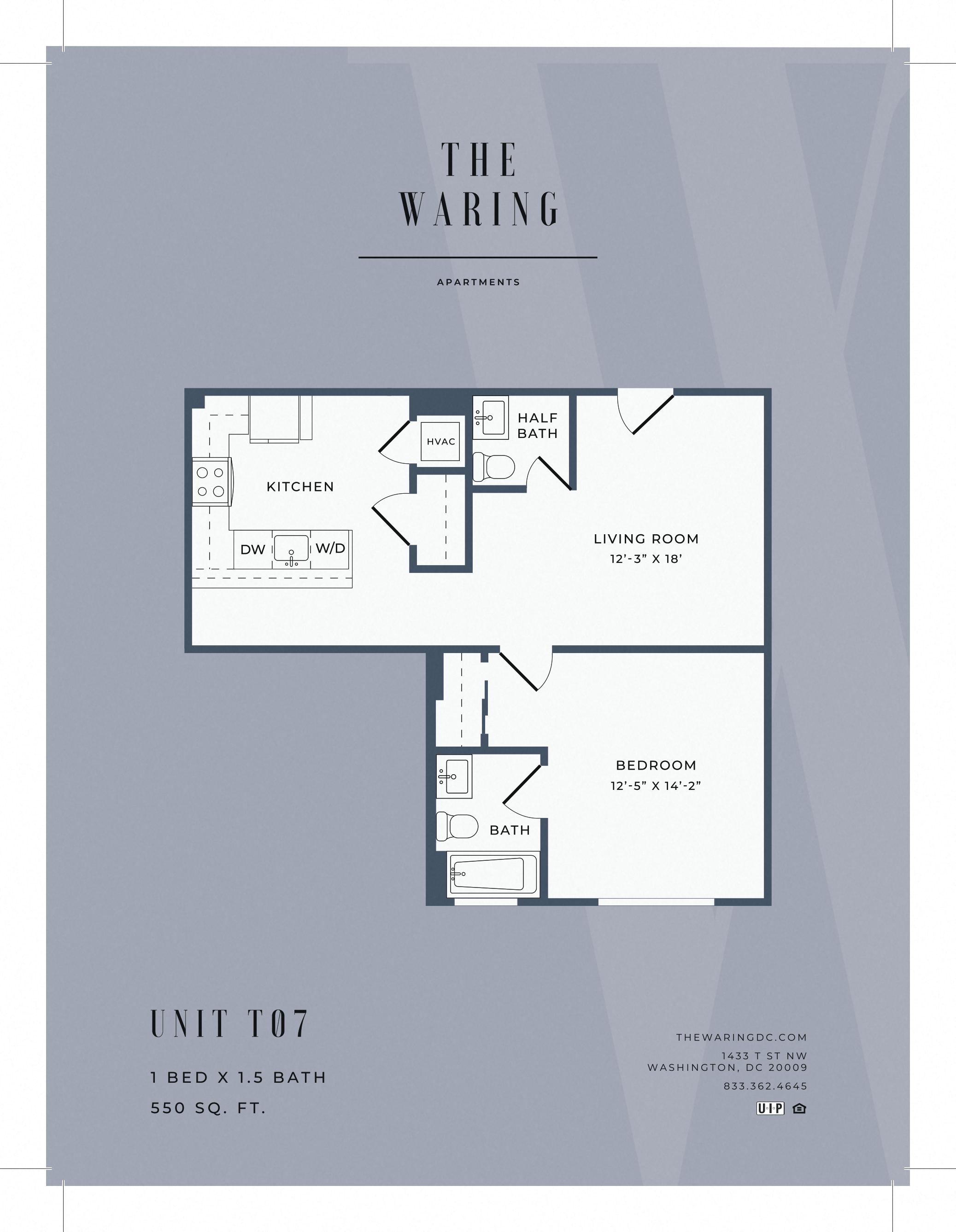 One-Bedroom-One-and-Half-Bath-Floorplan-Available-For-Rent-The-Waring