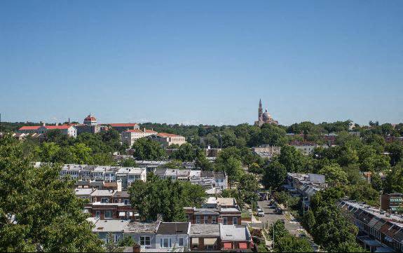 a city filled with lots of buildings and trees