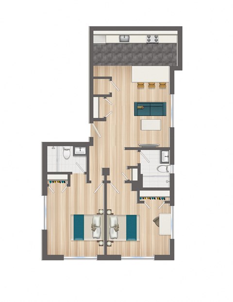 845-Square-Foot-Two-Bedroom-One-Bath-Floorplan-Available-For-Rent-Serenade-Apartments