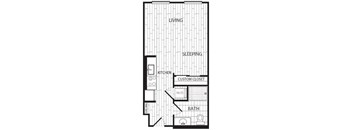 a floor plan of a room with a bathroom and a closet