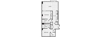 a floor plan of a small apartment with bedrooms and a bathroom